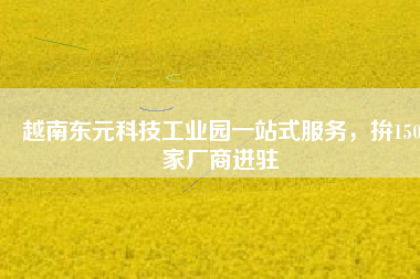 越南東元科技工業(yè)園一站式服務(wù)，拚150家廠商進(jìn)駐